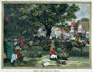 स्ट्रीट दृश्य, किंग्स्टन, जमैका, c1880 द्वारा अज्ञात