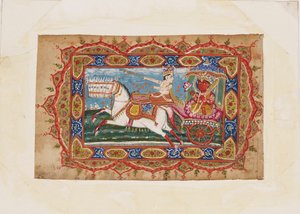 सूर्य, सूर्य देव, 19वीं सदी की शुरुआत में, सात घोड़ों द्वारा खींचे जाने वाले रथ पर द्वारा अज्ञात