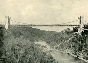 सस्पेंशन ब्रिज, उत्तरी सिडनी, 1901। द्वारा अज्ञात