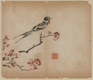 फूल पीच शाखा पर निगल, 1368-1644। द्वारा अज्ञात
