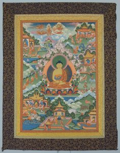 बुद्ध के साथ तंगका, 19वीं सदी। द्वारा अज्ञात