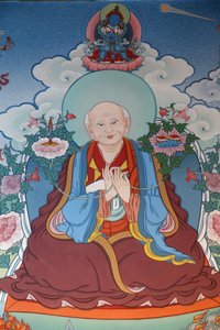 हजार बुद्धों का मंदिर दशांग काग्यू लिंग मण्डली चित्रकारी भिक्षु प्रार्थना, ला बाउले, फ्रांस द्वारा अज्ञात