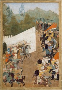 शाहबरघन की लड़ाई, 17वीं शताब्दी के सम्राट के पदशाहनामा क्रॉनिकल से फोलियो। द्वारा अज्ञात