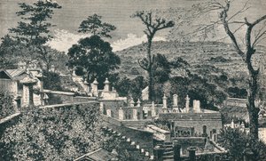 1907 में शहर के आधुनिक विस्तार से पहले नागासाकी, जापान में कब्रिस्तान हिल द्वारा अज्ञात