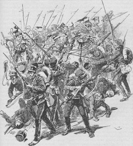 द चार्ज ऑफ़ द ऑस्ट्रियन लांसर्स, 1902 द्वारा अज्ञात