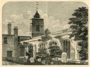 1750 में चर्च ऑफ अल्हेल्लो, बार्किंग, c1872। द्वारा अज्ञात