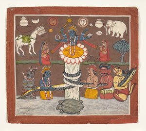 दूध के महासागर के मंथन, ca. 1780-1790। द्वारा अज्ञात