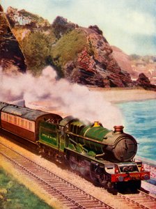 1935-36 में किंग क्लास लोकोमोटिव द्वारा खींची गई कोर्निश रिवेरा एक्सप्रेस। द्वारा अज्ञात