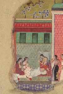 राजा दशरथ की मृत्यु, राम के पिता, रामायण से फोलियो, सीए। 1605. द्वारा अज्ञात