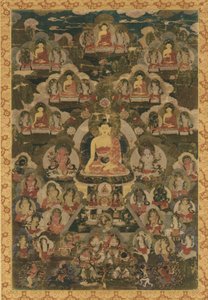 आठ औषधि बुद्ध, 18वीं शताब्दी। द्वारा अज्ञात