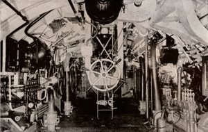 हॉलैंड सबमरीन का इंजन कक्ष, c1916 द्वारा अज्ञात