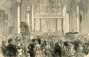 सेंट कैथरीन क्री चर्च में फूल उपदेश, c1872। द्वारा अज्ञात
