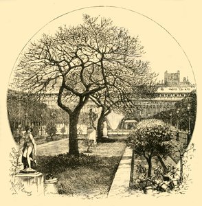 द गार्डन्स ऑफ द पैलस रॉयल, पेरिस, 1890। द्वारा अज्ञात