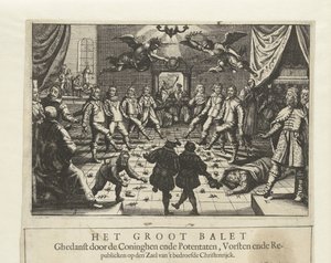 महान यूरोपीय युद्ध बैले, सी। 1643. द्वारा अज्ञात