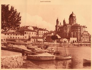 द हार्बर एंड द चर्च, सेंट राफेल, 1930। द्वारा अज्ञात