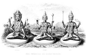 द हिंदू ट्रिनिटी, c1800 द्वारा अज्ञात