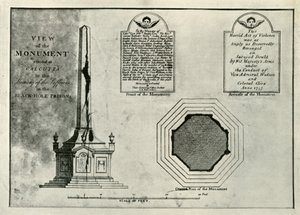 द हॉलवेल स्मारक, c1820, 1925। द्वारा अज्ञात
