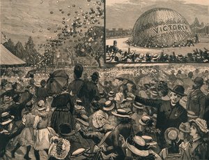 1887 में हाइड पार्क में लंदन स्कूलों के बच्चों के लिए जयंती समारोह। द्वारा अज्ञात