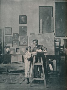 अपने स्टूडियो में स्वर्गीय यूजीन कैरिरे, c1870-1890, 1906 द्वारा अज्ञात