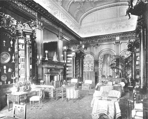 ट्रिंग पार्क मेंशन, हर्टफोर्डशायर, 1894 में सुबह का कमरा। द्वारा अज्ञात