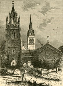 द मोर्चरी चैपल और न्यू चर्च, वॉबर्न, 1898। द्वारा अज्ञात