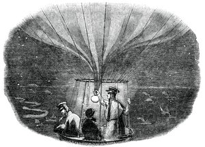 रात, 1836, 1886 में लीस के ऊपर से गुजरने वाला नासाउ गुब्बारा द्वारा अज्ञात