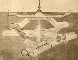 द न्यू पिकाडिली सर्कस ट्यूब स्टेशन, 1930। द्वारा अज्ञात