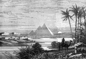 1874 में बोलाक रोड से नील और पिरामिड द्वारा अज्ञात