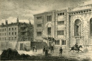 ओल्ड पोस्ट ऑफिस, लोम्बार्ड स्ट्रीट में, लगभग 1800, c1872। द्वारा अज्ञात