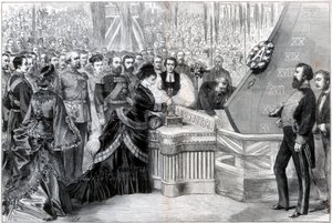 वेल्स की राजकुमारी ने नया आयरनक्लाड जहाज अलेक्जेंड्रा, 1875 में लॉन्च किया द्वारा अज्ञात