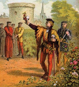 लाल और सफेद गुलाब, 15 वीं सदी, c1850 द्वारा अज्ञात