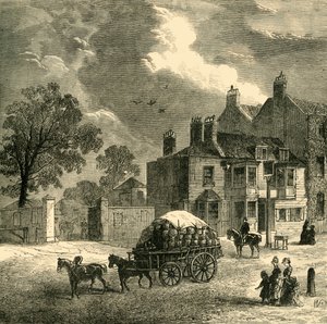 द रेड काउ इन, हैमरस्मिथ, c1878। द्वारा अज्ञात