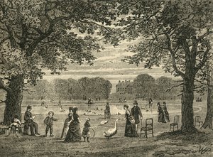 राउंड पॉन्ड, केंसिंग्टन गार्डन, c1876। द्वारा अज्ञात