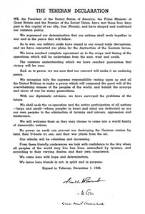 तेहरान घोषणा, 1943, 1945 द्वारा अज्ञात
