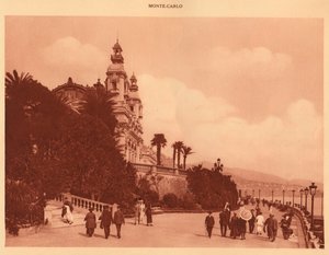 टैरेस एंड कैसिनो, मोंटे कार्लो, 1930। द्वारा अज्ञात