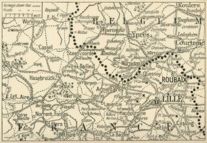 1914 में फ्लैंडर्स में युद्ध का रंगमंच, c1920। द्वारा अज्ञात