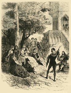 1274-1285, 1890 के ब्रेबेंट की रानी मैरी के दरबार में ट्रेज़रवे एडेनस। द्वारा अज्ञात