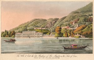 विला ने 1820 के कोमो झील पर महामहिम के स्वर्गीय निवास की शुरुआत की। द्वारा अज्ञात