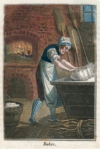 आटे बिन के ढक्कन पर आटा गूंधने वाला बेकर, 1823 द्वारा अज्ञात