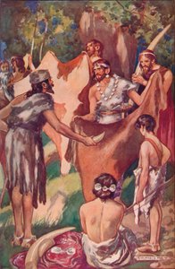 वाणिज्य की शुरुआत: आदिम लोग हाथी दांत और बैल छुपाते हैं, 1907 द्वारा अज्ञात