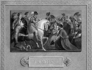 लंदन में जेम्स I का प्रवेश, c1603, 19 वीं शताब्दी द्वारा अज्ञात