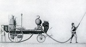 पहला स्टीम फायर इंजन, c1830 द्वारा अज्ञात