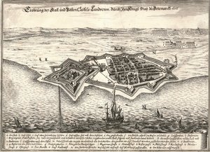 लैंडस्क्रोना, स्वीडन की किलेबंदी, 1676 में स्कैनिया युद्ध में डेन्स द्वारा कब्जा कर ली गई द्वारा अज्ञात