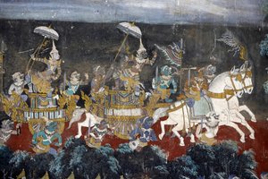सिल्वर शिवालय परिसर की दीवारों का आंतरिक भाग भित्ति चित्रों से आच्छादित है, जिसमें रीमकर की कहानियों को दर्शाया गया है, अर्थात क्लासिक भारतीय महाकाव्य, रामायण का खमेर संस्करण। भित्ति चित्रों के कुछ हिस्से खराब हो गए हैं और मौसम खराब हो गया है। भित्ति चित्र द्वारा अज्ञात