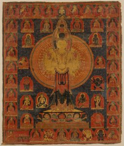 हजार-सशस्त्र चेनरेसी, 14 वीं शताब्दी के बोधिसत्व अवलोकितेश्वरा का एक लौकिक रूप। द्वारा अज्ञात