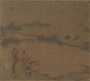 वाइल्ड गीज़ का शिकार करने वाले तीन घुड़सवार, 960-1279। द्वारा अज्ञात