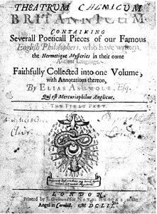 थिएटर रसायन शास्त्र ब्रिटिश शीर्षक इलिआस एशमोल की, 1652 पेज द्वारा अज्ञात