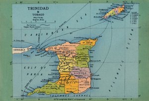 त्रिनिदाद और टोबैगो का नक्शा, c1940s। द्वारा अज्ञात