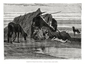 1886 में पुस्ज़्टा में डेरा डाले हुए त्ज़िगनस द्वारा अज्ञात