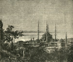एड्रियनोपल में देखें - सेलेम द्वितीय की मस्जिद, 1890। द्वारा अज्ञात